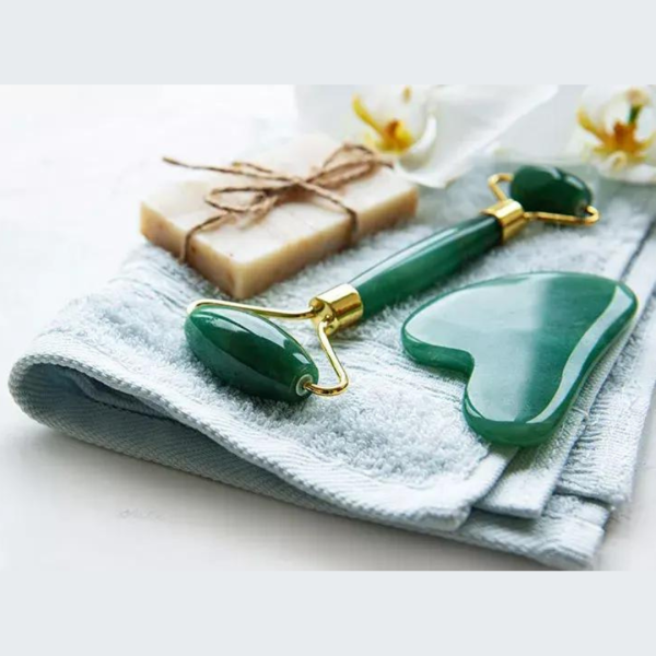 Premium Gua Sha Set - Facial Massage Jade Roller - Image 6