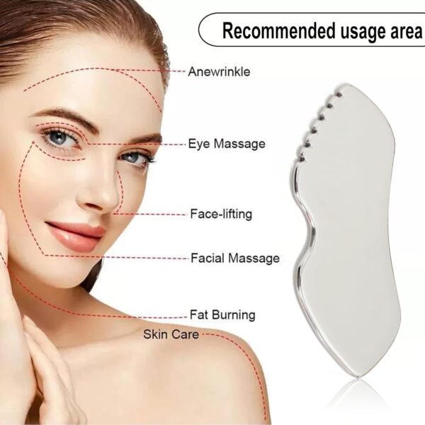 Stainless Steel Gua Sha Tool – Enhance Facial Contours & Improve Circulation - Image 3